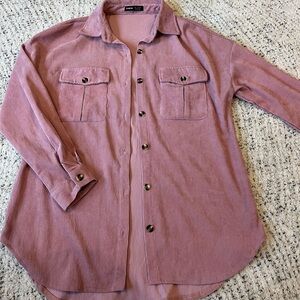 Pink Corduroy Long Sleeve Shirt